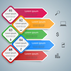 Business Infographics origami style Vector illustration.