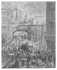 Traffic on Ludgate Hill. Date: 1870