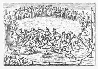 Sport: Football in the 16th century. Date: 16th Century