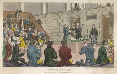 A lecture at the London Institution. Date: 1820