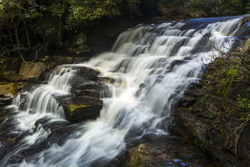 Phone Pob waterfall located on the mountain in Phu Kradueng National Park, On a height of 1,316 meters. Loei Province, Thailand