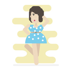 Brunette woman isolated.