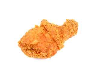 Fried chicken isolated white background. Fried wing chicken isolated