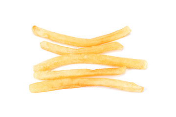 potato fry on white isolated background, French fries isolated