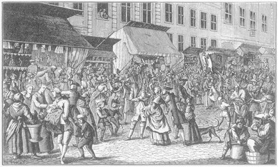 Xmas Market - 18th century Prussia. Date: 1776