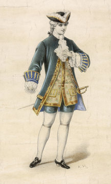 Male French Aristocrat. Date: 1750
