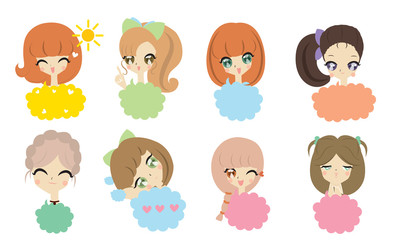 Cute girls with bubble talk