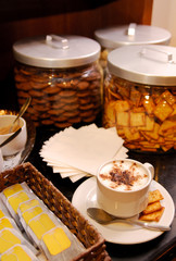 Cup of coffee and biscuits