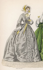 Grey Dress 1850s. Date: 1840s