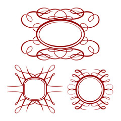 Vector calligraphy frames set