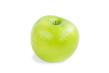 Fresh green apple isolated on white background (clipping path included, separated from the shadow)