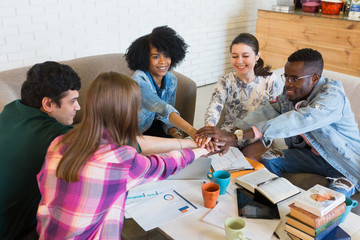 Start Up Team Of Freelancers In The Office Presenting Their Design