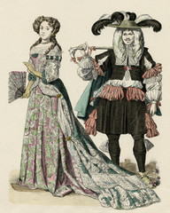 Aristocrats 1670. Date: circa 1670