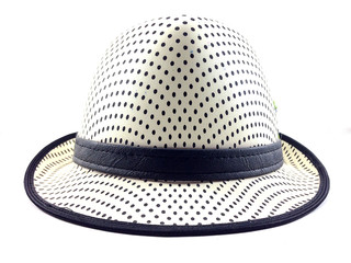 in front of prety hat with girdle on white background.