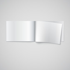 Blank opened magazine template, isolated on white background illustration.