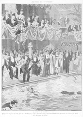 Fototapeta na wymiar Sport - Swimming. Date: 1903
