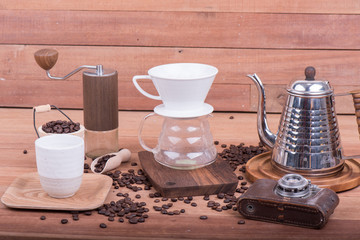 Hand drip coffee, making drip coffee,Drip brewing, filtered coffee