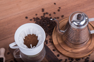 Hand drip coffee, making drip coffee,Drip brewing, filtered coffee