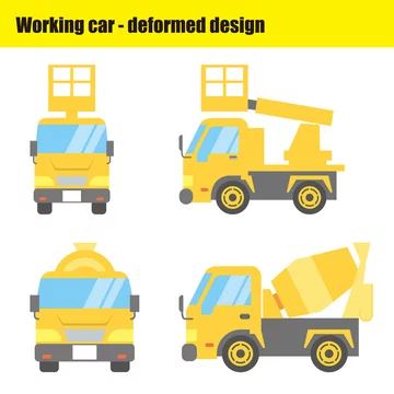 働く車のイラスト 高所作業車 ミキサー車 Stock ベクター Adobe Stock 働く車のイラスト 高所作業車 ミキサー車 Stock ベクター Adobe Stock