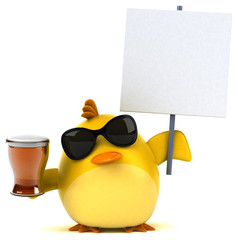 Yellow bird - 3D Illustration
