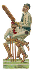 Batsmen Scrap. Date: circa 1880