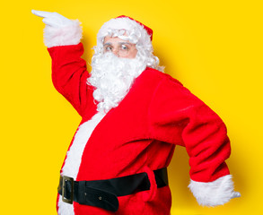 Funny Santa Claus have a joy