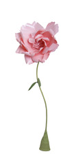Artificial rose made of pink paper, great as the decor on the stand