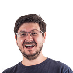 Fototapeta premium Portrait of man with Laughing face