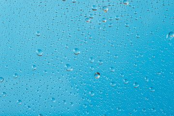 Turquoise blue water drops background