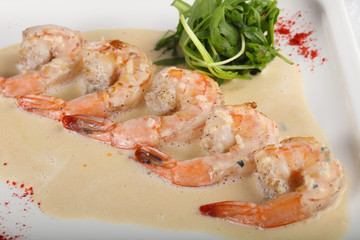 Prawn in cream sauce
