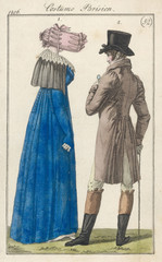 Fototapeta na wymiar Man - Woman Costume 1806. Date: 1806
