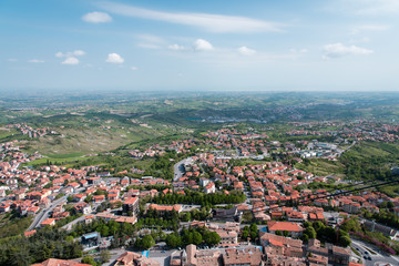 Fototapeta na wymiar Republic of San Marino. Panorama from Mount Titan