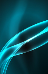 Vector glowing wave, smoke