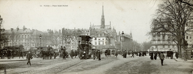 Paris - Place St Michel. Date: 1905