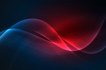 Smoky glowing waves in the dark