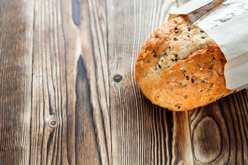 Bread on the wood background
