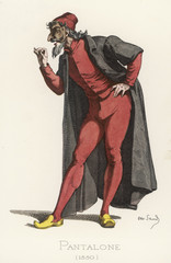Commedia Dell'arte - Pantaleone. Date: 1650