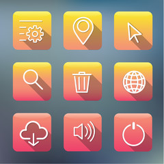 Icon Collection Vector Application Content Concept