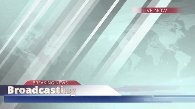 Animation breaking news live report presentation title for television or media program. Breaking news broadcast with world map background in modern global concept 4k