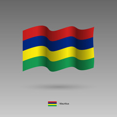 Mauritius flag. Official colors and proportion correctly. High detailed vector illustration. 3d and isometry. EPS10