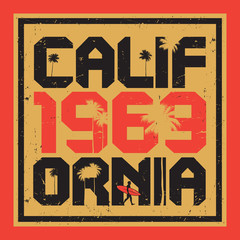 California beach, surfer poster