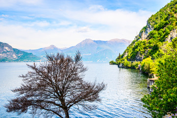 scenery view from the road - Como Lake Italian Landcspe