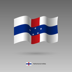 Netherlands Antilles flag. Official colors and proportion correctly. High detailed vector illustration. 3d and isometry. EPS10
