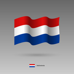 Netherlands flag. Official colors and proportion correctly. High detailed vector illustration. 3d and isometry. EPS10