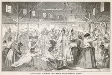 Crinoline Manufacture. Date: 1863