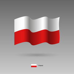Poland flag. Official colors and proportion correctly. High detailed vector illustration. 3d and isometry. EPS10