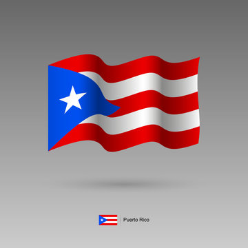 Puerto Rico flag. Official colors and proportion correctly. High detailed vector illustration. 3d and isometry. EPS10