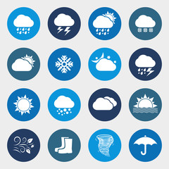 Vector weather forecast icon set