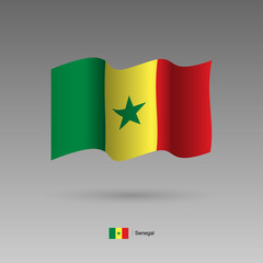 Senegal flag. Official colors and proportion correctly. High detailed vector illustration. 3d and isometry. EPS10