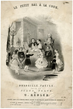Eight children dancing a quadrille . Date: 19th century